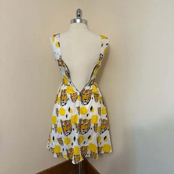 Nooworks Cheetah Head Fit and Flare Dress Size XS - Picture 4 of 15